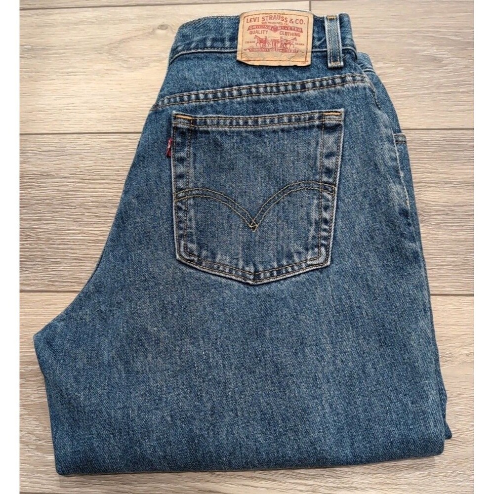 LEVI'S 550 RELAXED FIT TAPERED LEG Denim JEANS WOMEN'S 14S 32x29 EUC